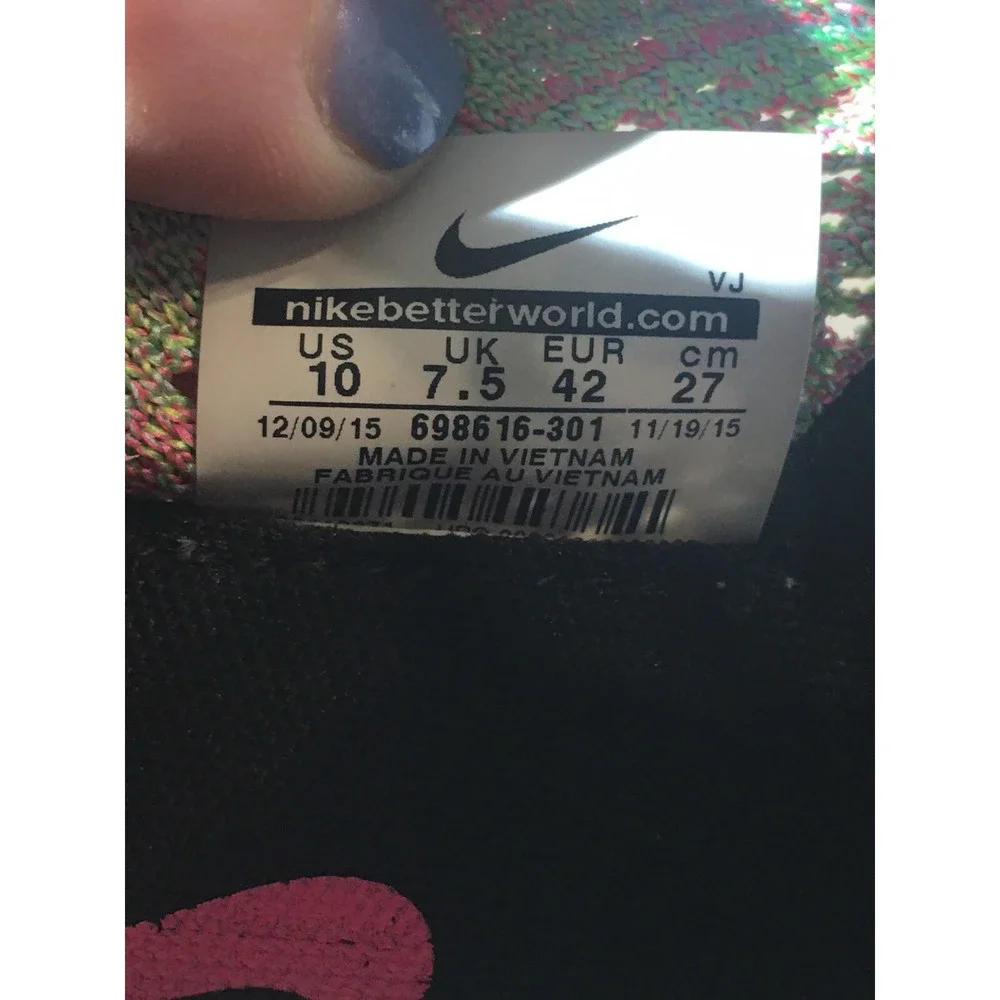 Nike Flynit Zoom Agility Womans Multicolor Athletic‎ running shoes-size 10